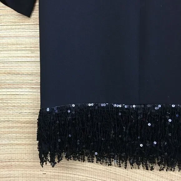 Kate Spade New York Bateau Neckline Fringe & Sequin Cocktail Mini Dress Size 4 - Picture 8 of 14